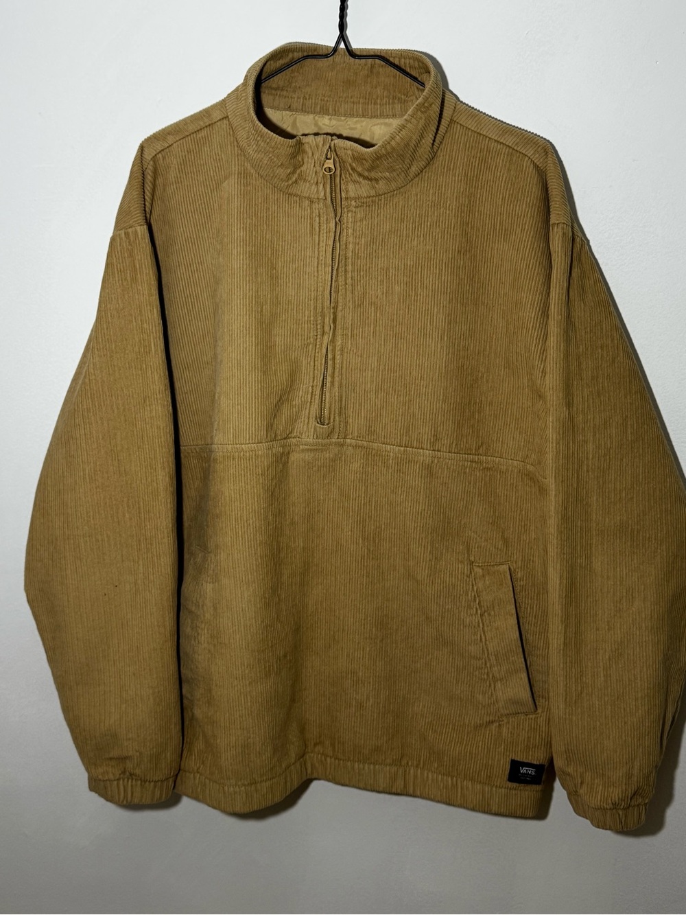 Vans Corduroy Quarter-Zip Pullover Jacket Tan – Men’s Small